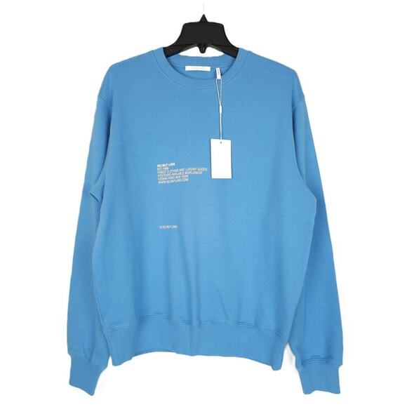 Helmut Lang Men's Paris Postcard Terry Crewneck Sweatshirt Pond Blue Small NWT - Picture 1 of 12